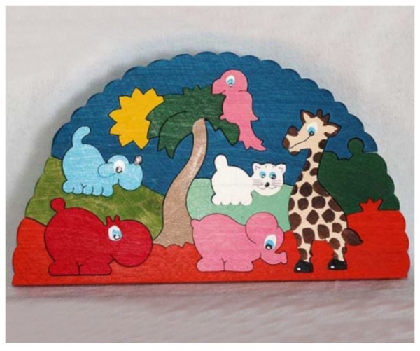 Puzzle Zoo rund mit Bodenplatte