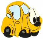 Schreibzeugbehälter - Auto gelb